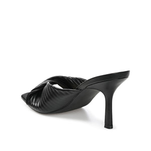 GREER MULE HEELS IN FAUX LEATHER