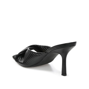 GREER MULE HEELS IN VEGAN LEATHER - Black