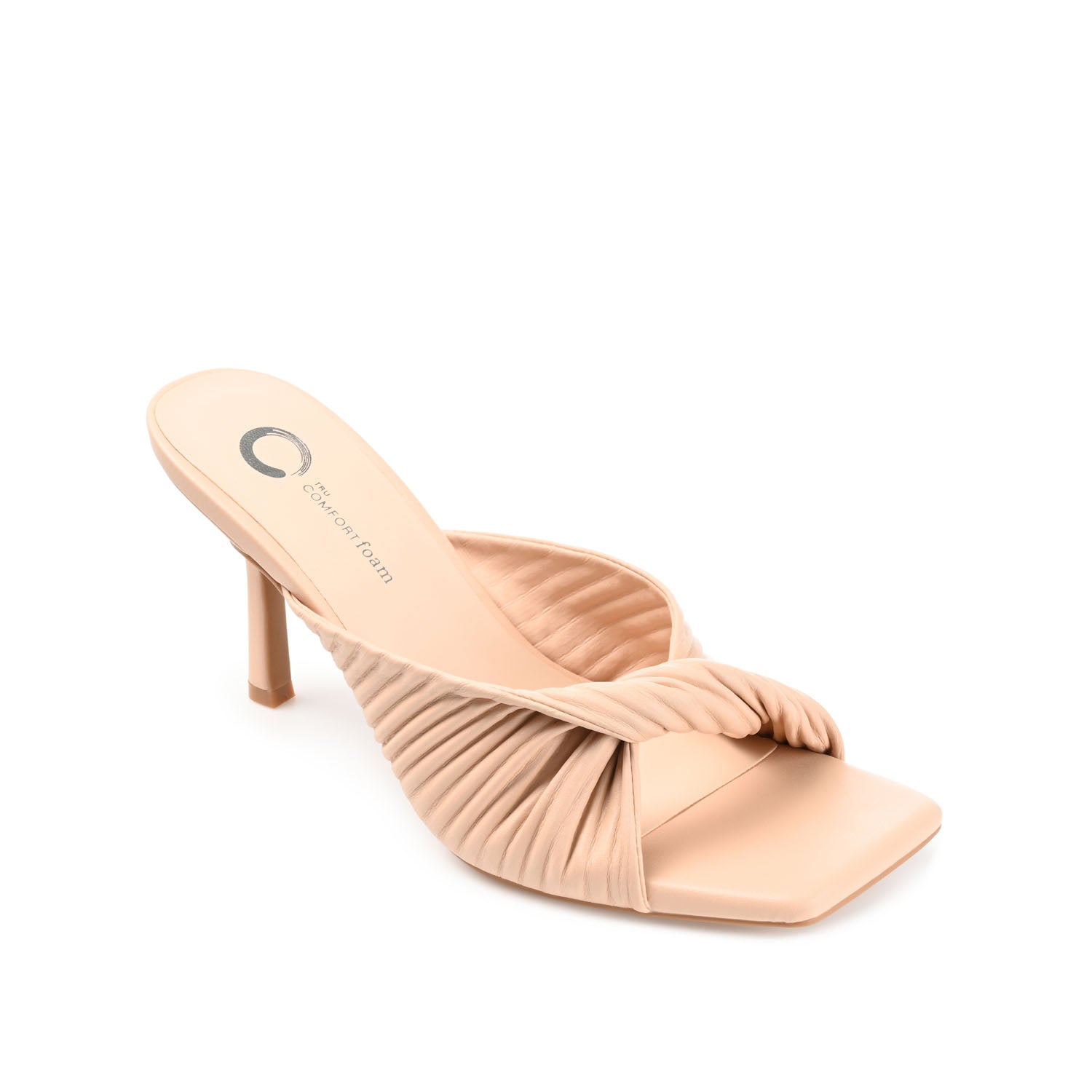 GREER MULE HEELS IN VEGAN LEATHER - Nude