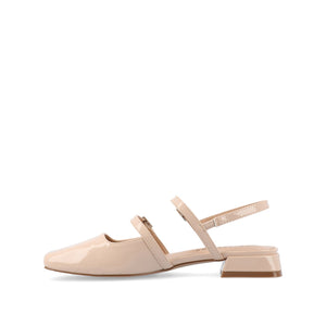 GRETCHENN HEELED FLATS IN PATENT IN WIDE - Beige
