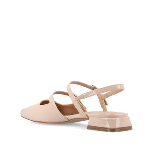 GRETCHENN HEELED FLATS IN PATENT IN WIDE - Beige