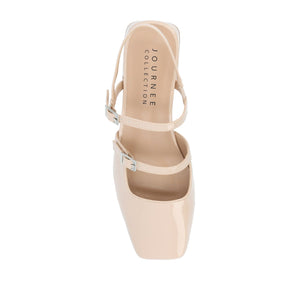 GRETCHENN HEELED FLATS IN PATENT - Beige