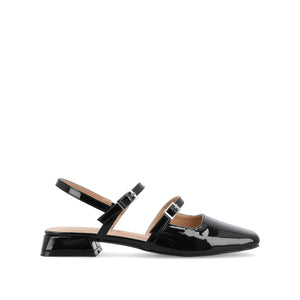 GRETCHENN HEELED FLATS IN PATENT IN WIDE - Black
