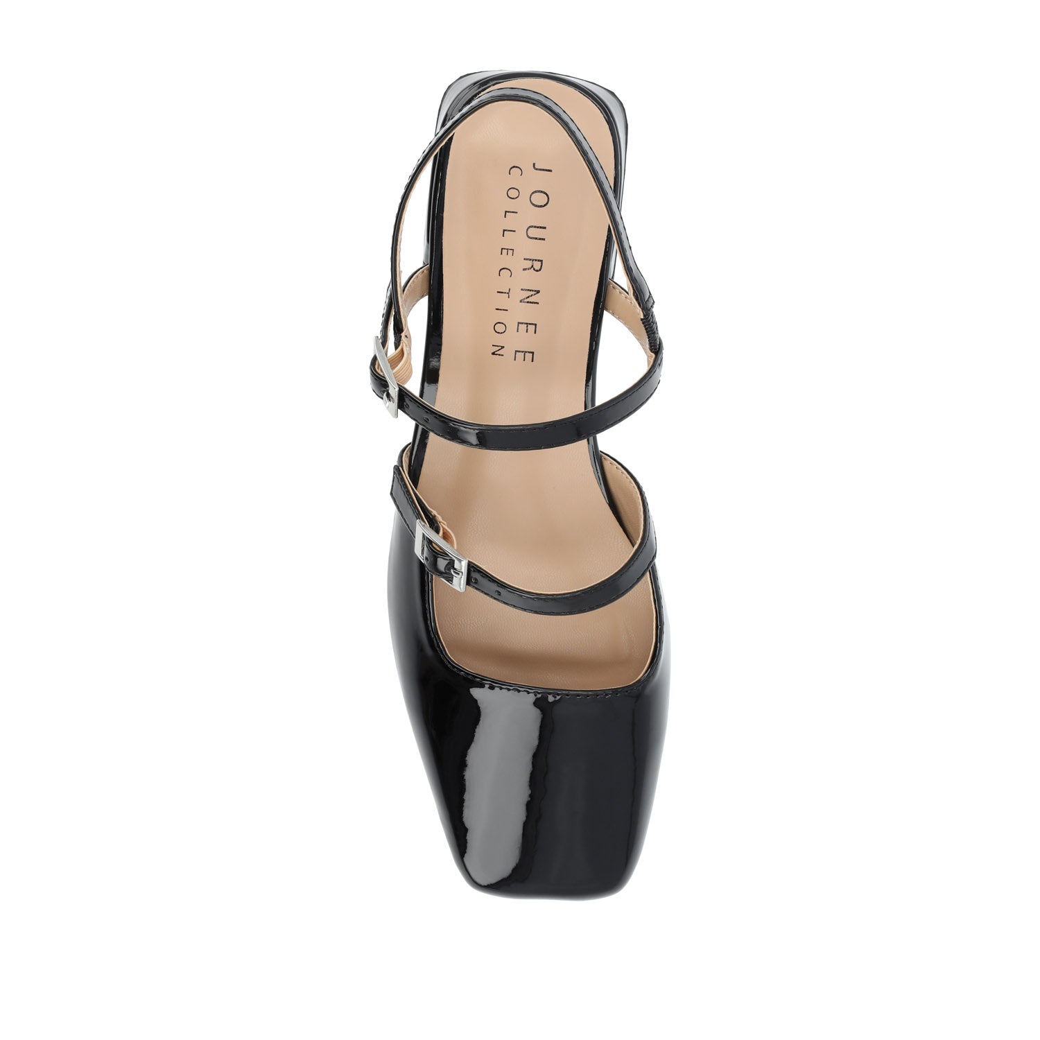 GRETCHENN HEELED FLATS IN PATENT - Black