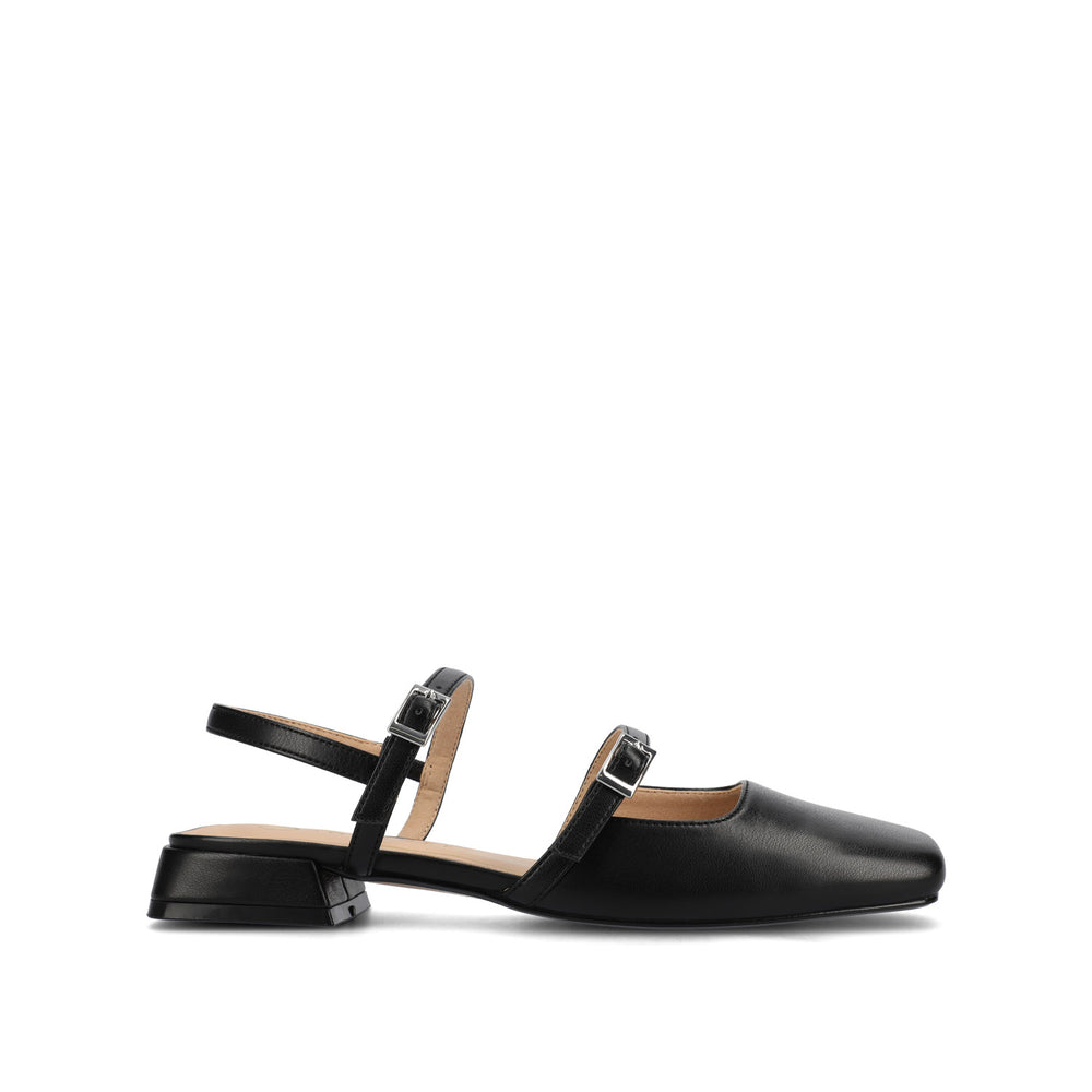 GRETCHENN HEELED FLATS IN FAUX LEATHER IN WIDE