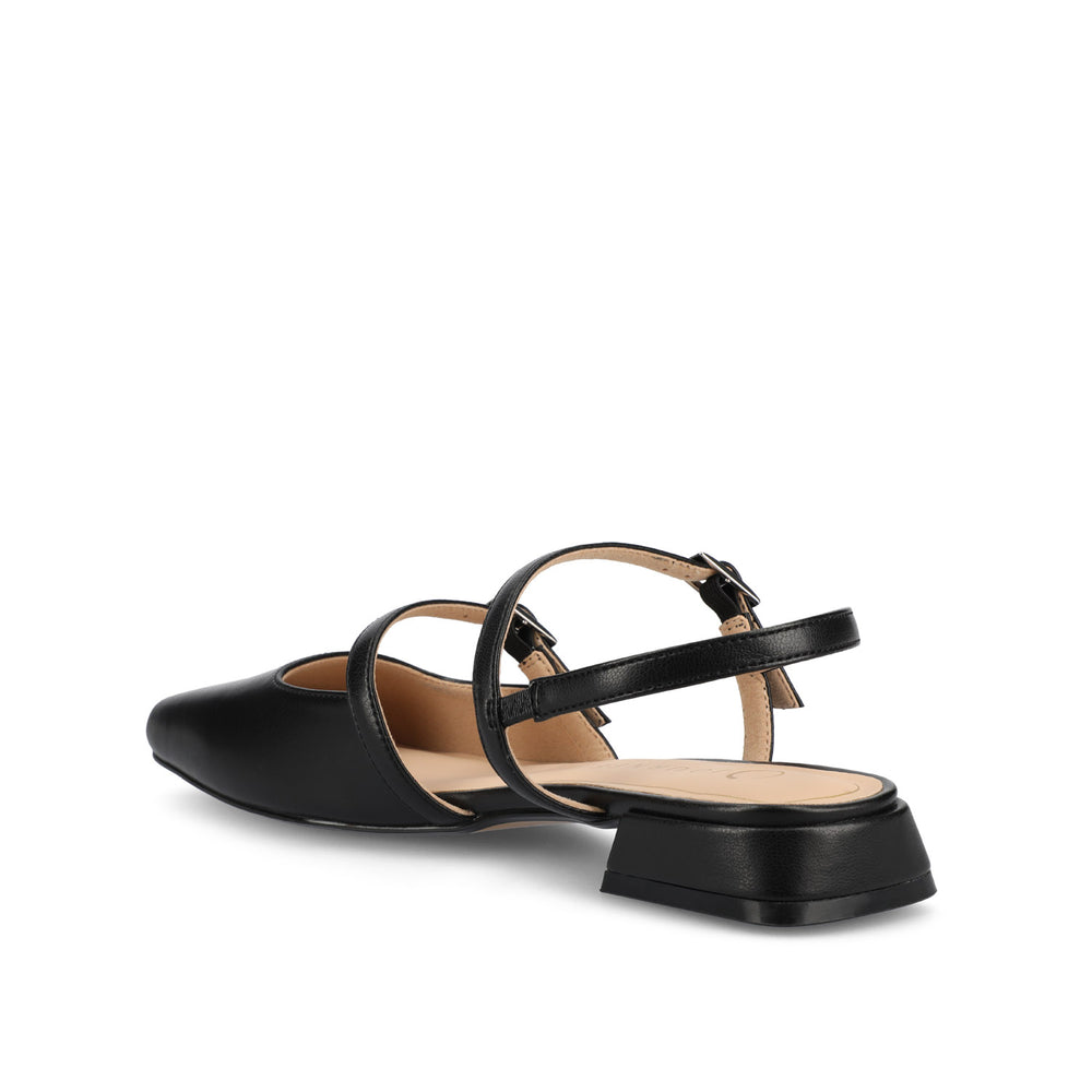 GRETCHENN HEELED FLATS IN FAUX LEATHER IN WIDE