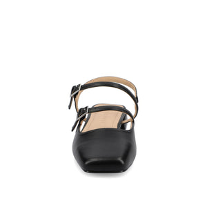 GRETCHENN HEELED FLATS IN VEGAN LEATHER IN WIDE - Black PU