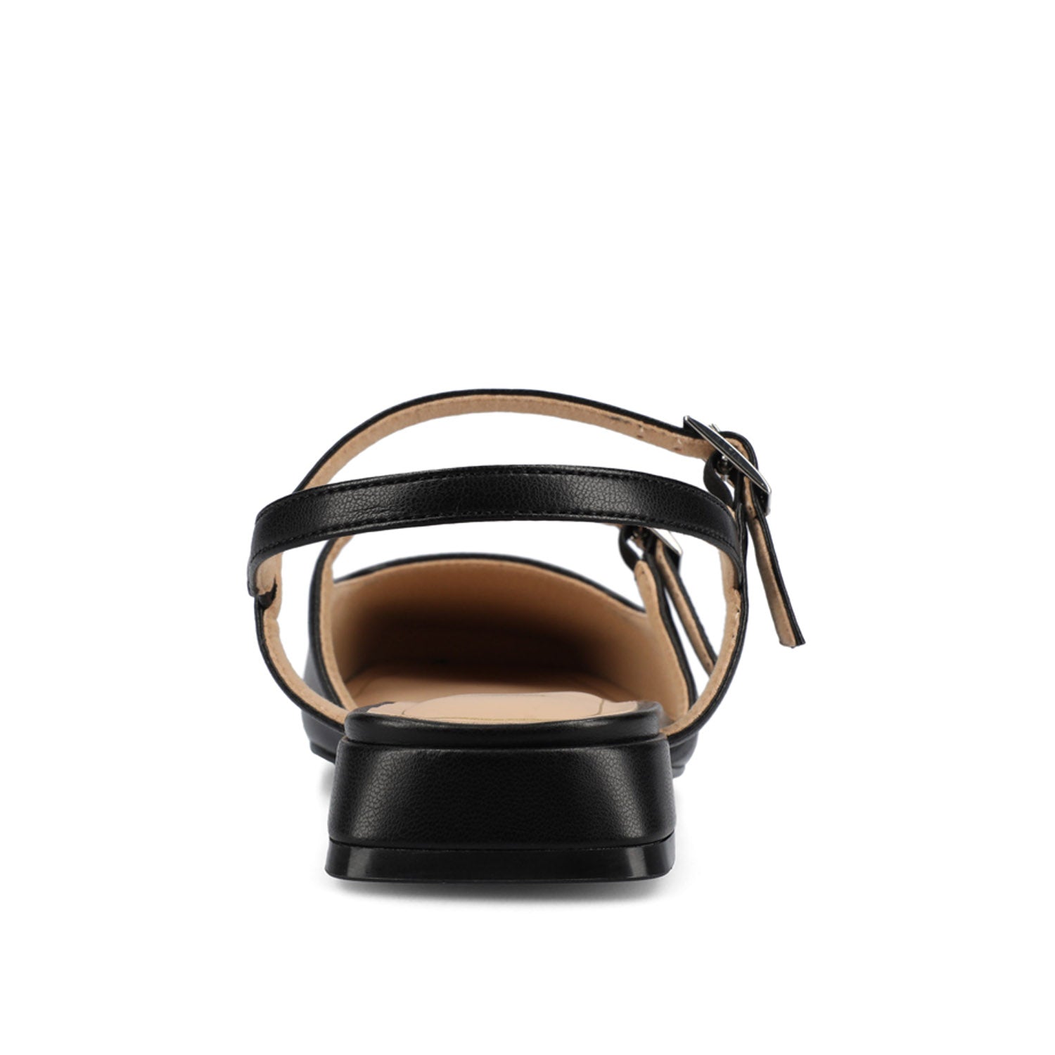 GRETCHENN HEELED FLATS IN VEGAN LEATHER - Black PU