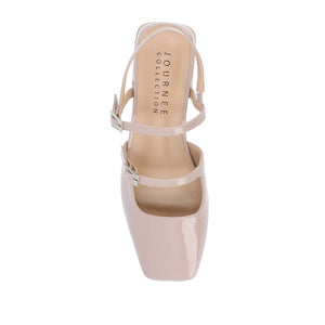 GRETCHENN HEELED FLATS IN PATENT IN WIDE - Blush