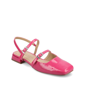 GRETCHENN HEELED FLATS IN PATENT IN WIDE - Hot Pink/Patent