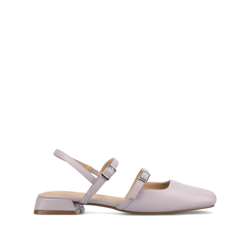 GRETCHENN HEELED FLATS IN FAUX LEATHER IN WIDE