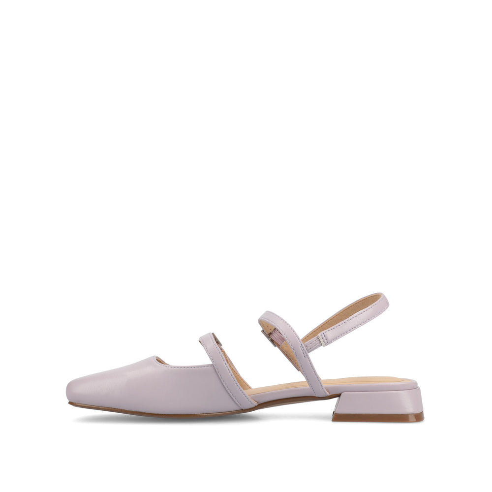 GRETCHENN HEELED FLATS IN FAUX LEATHER IN WIDE