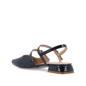 GRETCHENN HEELED FLATS IN PATENT IN WIDE - Navy Nubuck