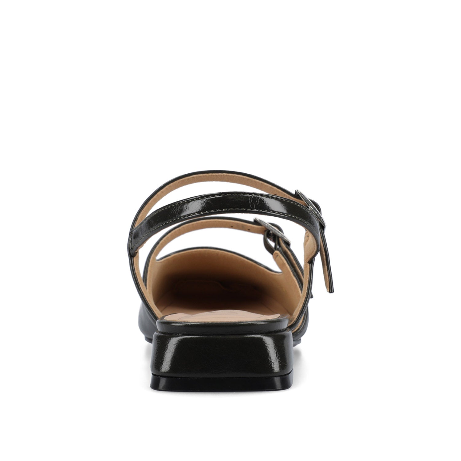 GRETCHENN HEELED FLATS IN VEGAN LEATHER - Olive