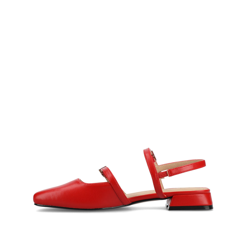 GRETCHENN HEELED FLATS IN FAUX LEATHER IN WIDE