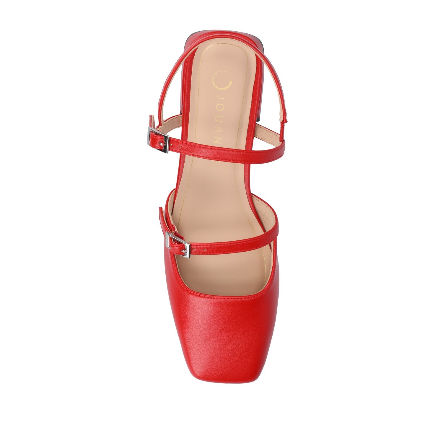 GRETCHENN HEELED FLATS IN VEGAN LEATHER - Red PU