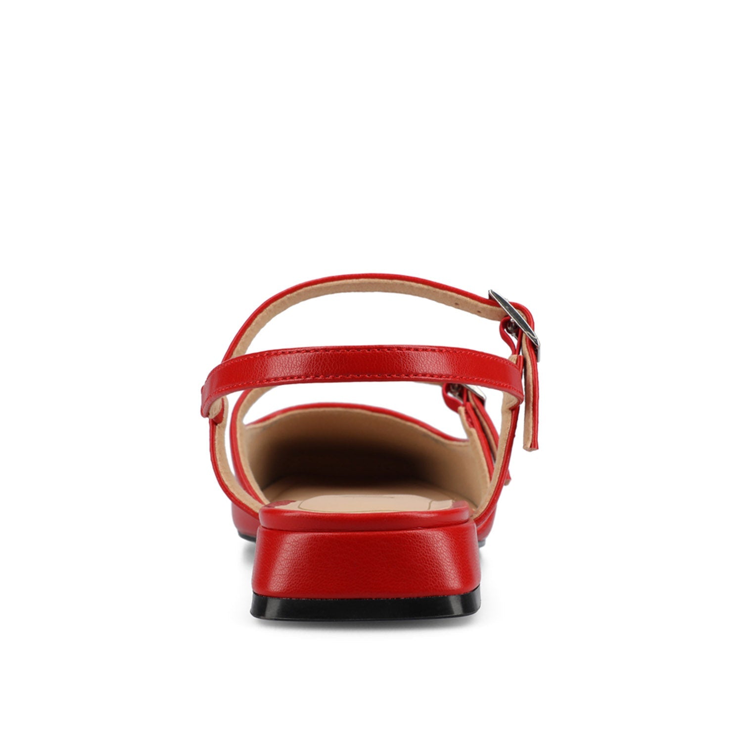GRETCHENN HEELED FLATS IN VEGAN LEATHER IN WIDE - Red PU