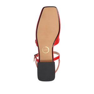 GRETCHENN HEELED FLATS IN VEGAN LEATHER - Red PU
