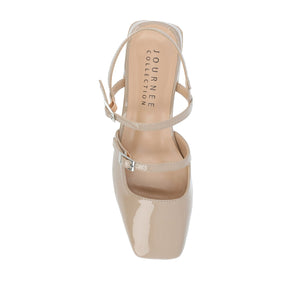 GRETCHENN HEELED FLATS IN PATENT - Taupe
