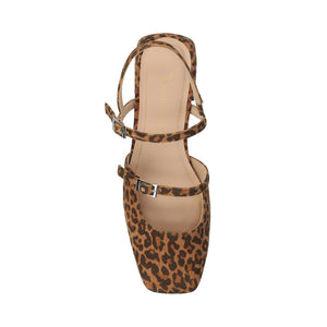 GRETCHENN HEELED FLATS IN VEGAN LEATHER IN WIDE - Leopard/Camel