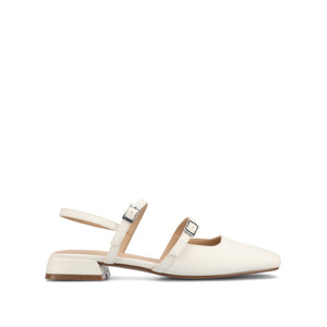 GRETCHENN HEELED FLATS IN VEGAN LEATHER - White PU