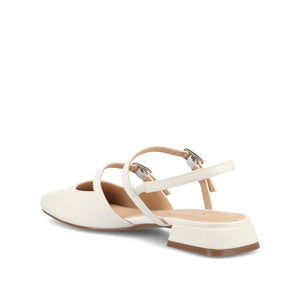 GRETCHENN HEELED FLATS IN VEGAN LEATHER IN WIDE - White PU