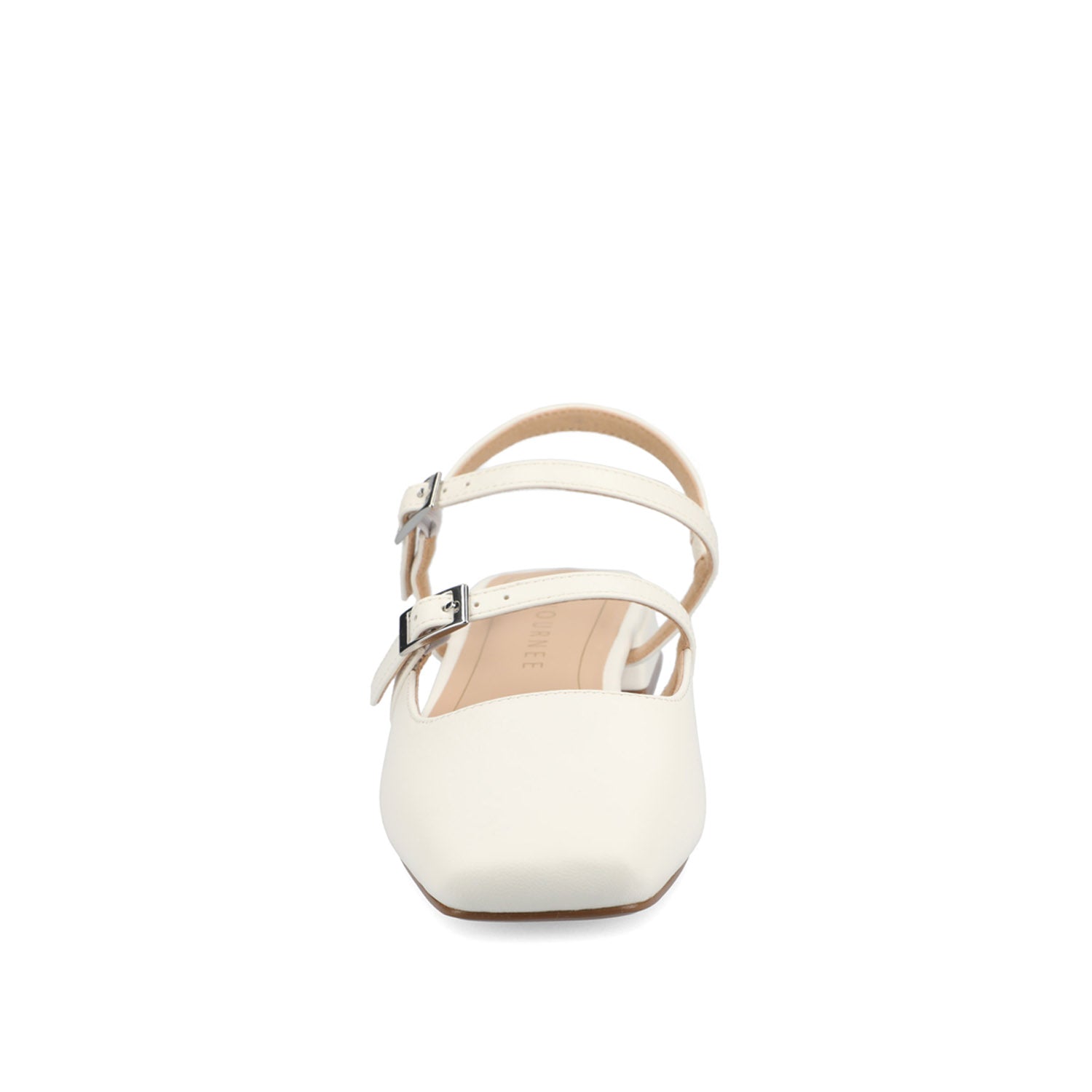 GRETCHENN HEELED FLATS IN VEGAN LEATHER - White PU