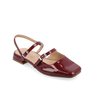 GRETCHENN HEELED FLATS IN PATENT - Wine