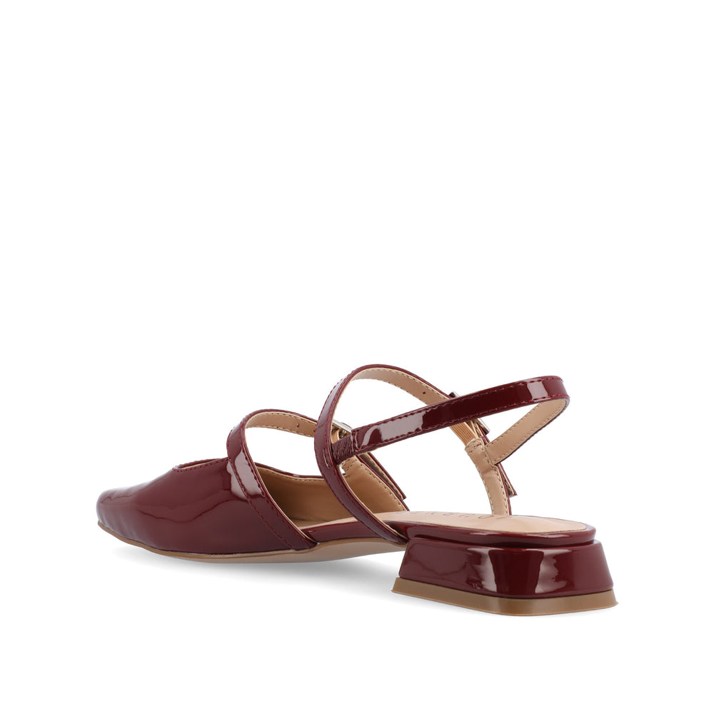 GRETCHENN HEELED FLATS IN PATENT IN WIDE