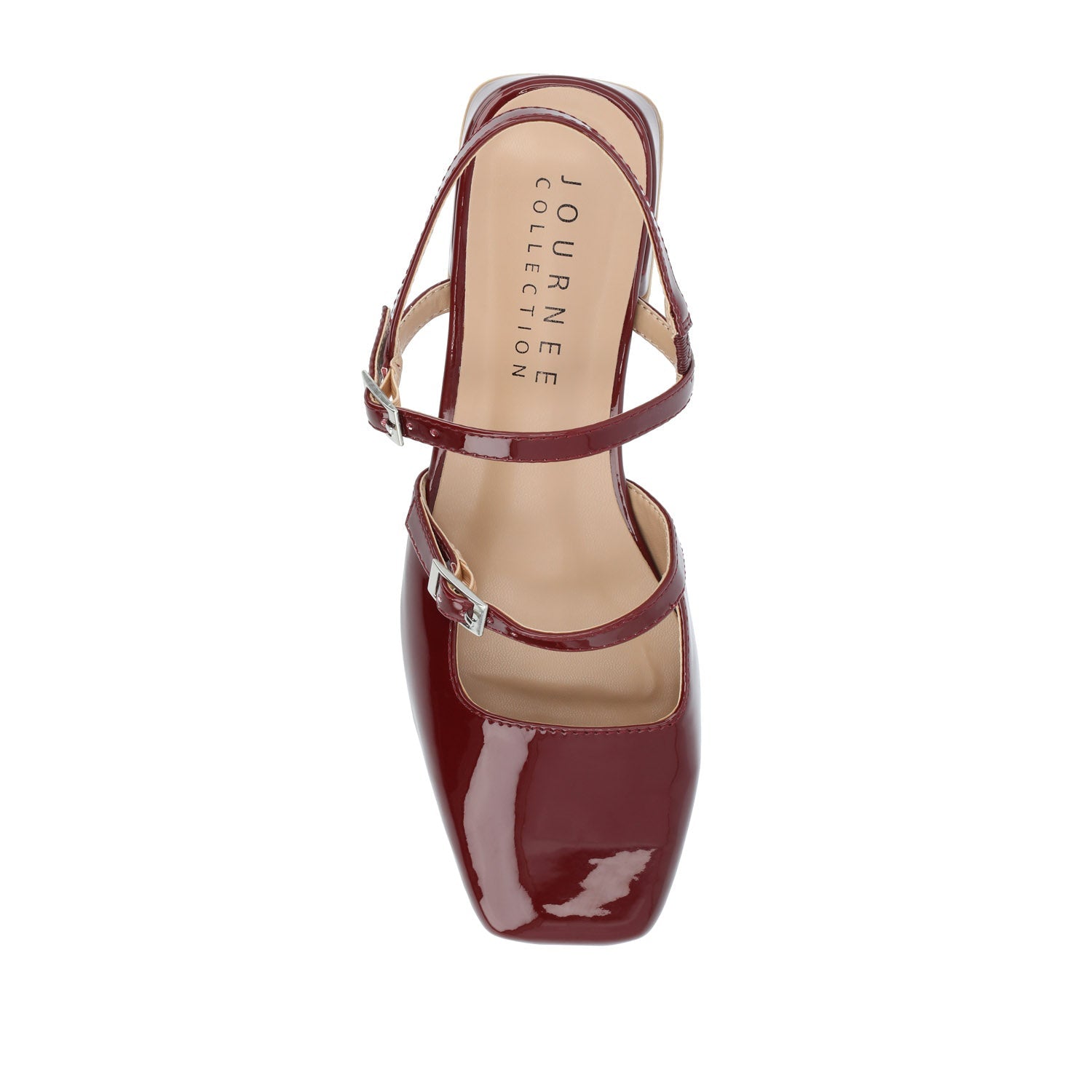 GRETCHENN HEELED FLATS IN PATENT IN WIDE - Wine