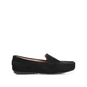 HALSEY MOC TOE LOAFER FLATS IN WIDE - Black