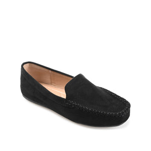 HALSEY MOC TOE LOAFER FLATS IN WIDE - Black