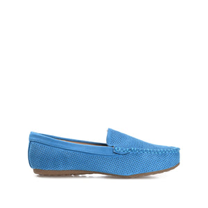 HALSEY MOC TOE LOAFER FLATS IN FAUX SUEDE - Blue