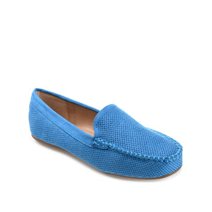 HALSEY MOC TOE LOAFER FLATS IN WIDE - Blue