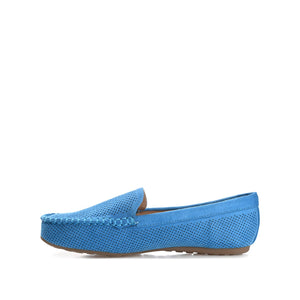 HALSEY MOC TOE LOAFER FLATS IN WIDE - Blue