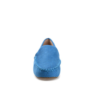 HALSEY MOC TOE LOAFER FLATS IN WIDE - Blue