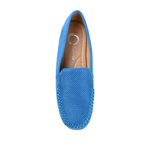 HALSEY MOC TOE LOAFER FLATS IN WIDE - Blue