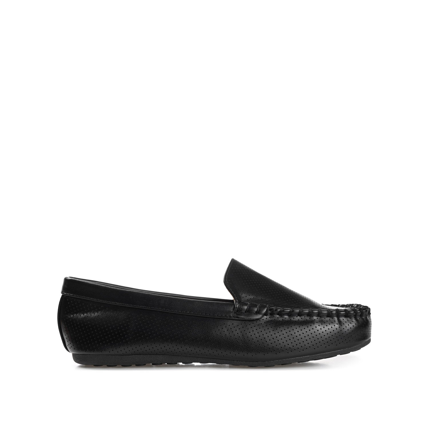 HALSEY MOC TOE LOAFER FLATS IN WIDE - Black