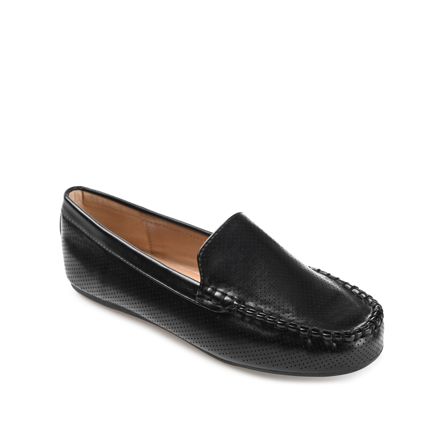 HALSEY MOC TOE LOAFER FLATS IN WIDE - Black