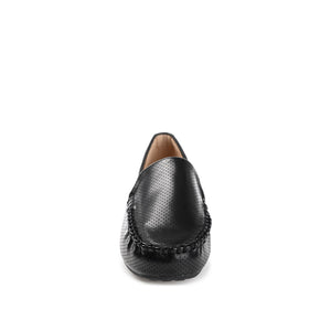 HALSEY MOC TOE LOAFER FLATS IN WIDE - Black