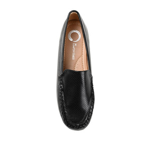 HALSEY MOC TOE LOAFER FLATS IN WIDE - Black