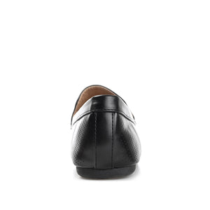 HALSEY MOC TOE LOAFER FLATS IN FAUX SUEDE - Black