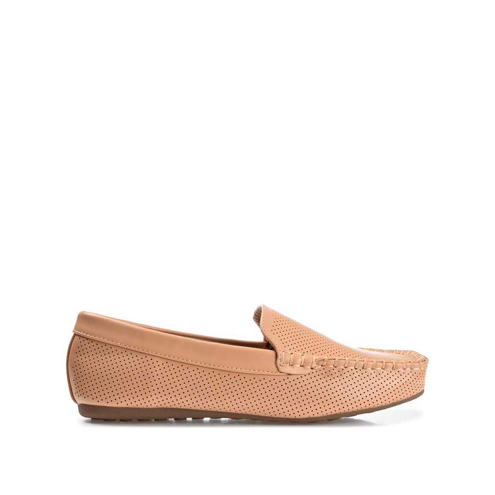 HALSEY MOC TOE LOAFER FLATS IN FAUX SUEDE