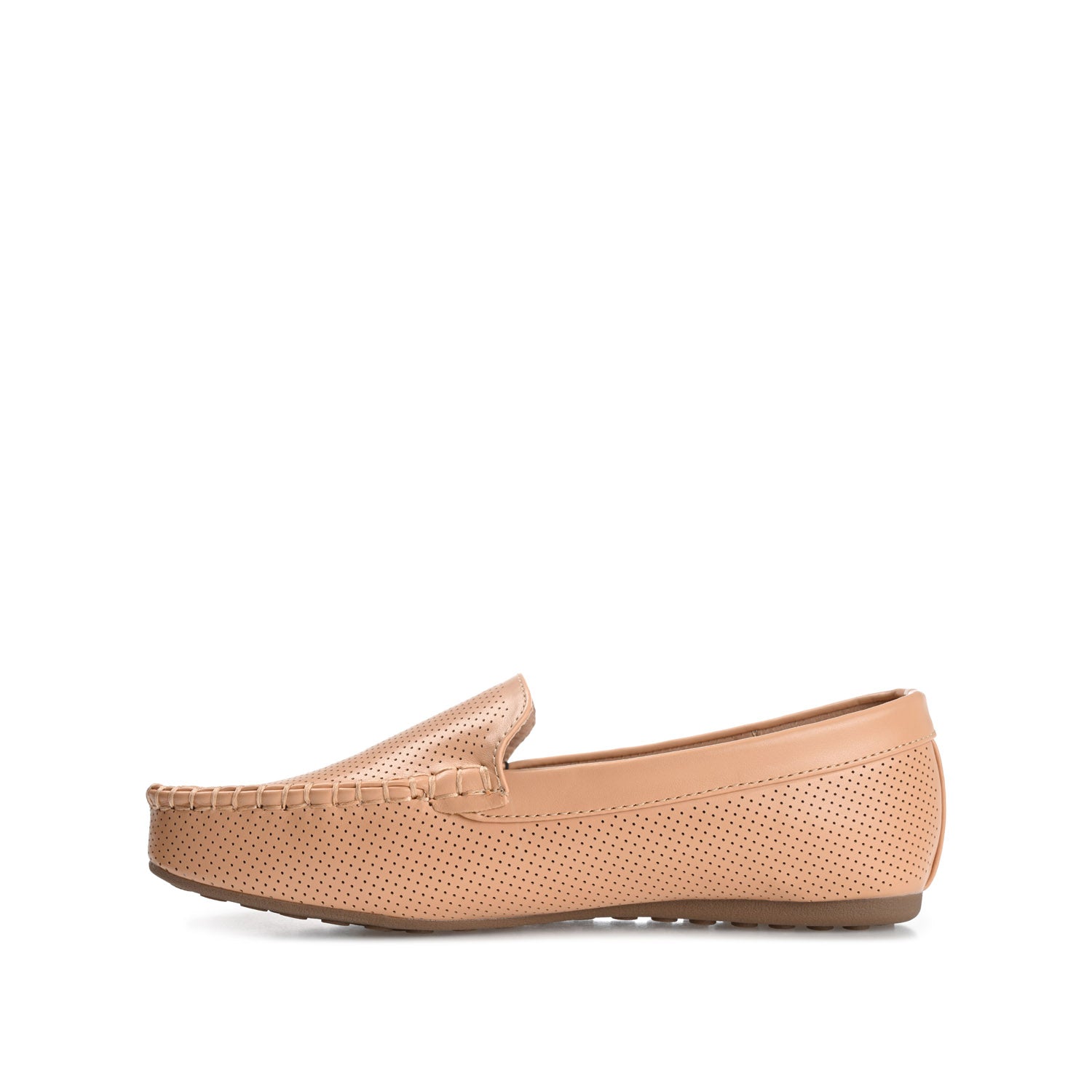 HALSEY MOC TOE LOAFER FLATS IN WIDE - Cognac