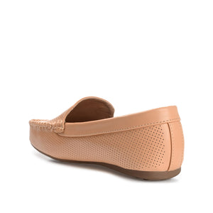 HALSEY MOC TOE LOAFER FLATS IN WIDE - Cognac