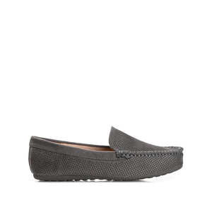 HALSEY MOC TOE LOAFER FLATS IN WIDE - Grey