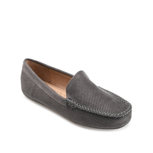 HALSEY MOC TOE LOAFER FLATS IN WIDE - Grey