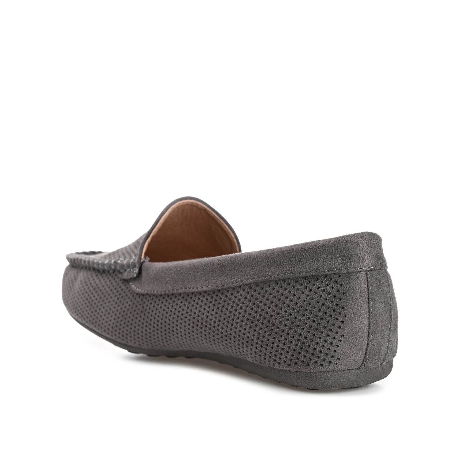 HALSEY MOC TOE LOAFER FLATS IN FAUX SUEDE - Grey