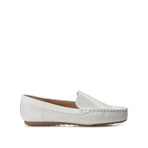 HALSEY MOC TOE LOAFER FLATS IN WIDE - Light Grey