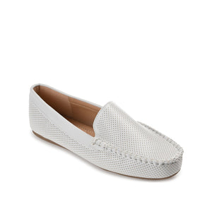HALSEY MOC TOE LOAFER FLATS IN WIDE - Light Grey